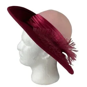Vintage Kentucky Derby 1950s Doeskin Feathered Large Brimmed Pearls Hat Juli-Kay Vintage | Accessories | Vintage Kentucky Derby 95s Doeskin  main image 2
